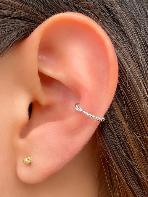 Ear Cuff Trenzado Con Mini Zirconia