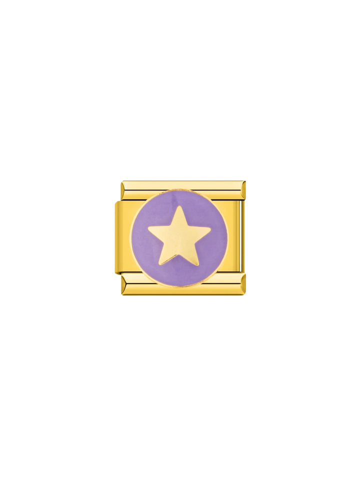 Charm Dorado Con Estrella Morada