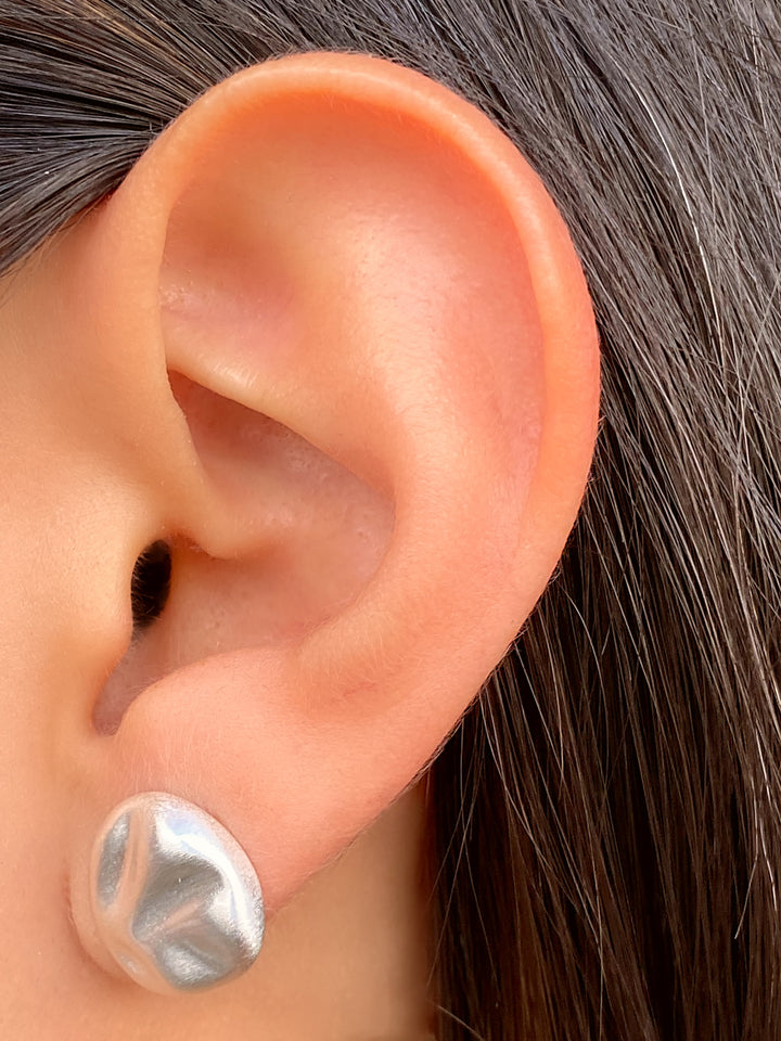 Par Arete Ovalo Irregular Combinado 2 en 1