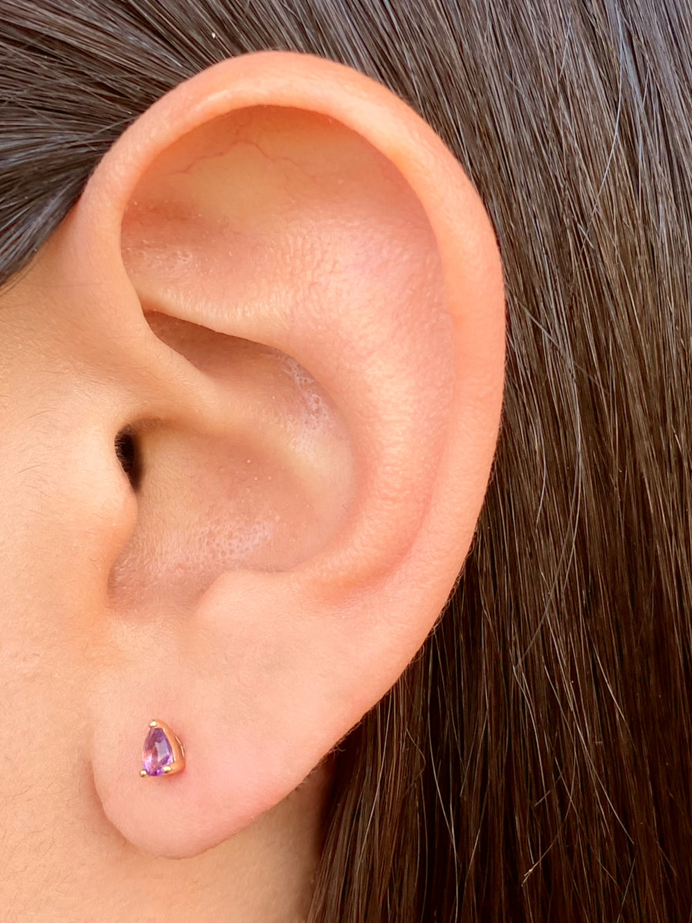 Par Arete Corte Pera Amatista Natural