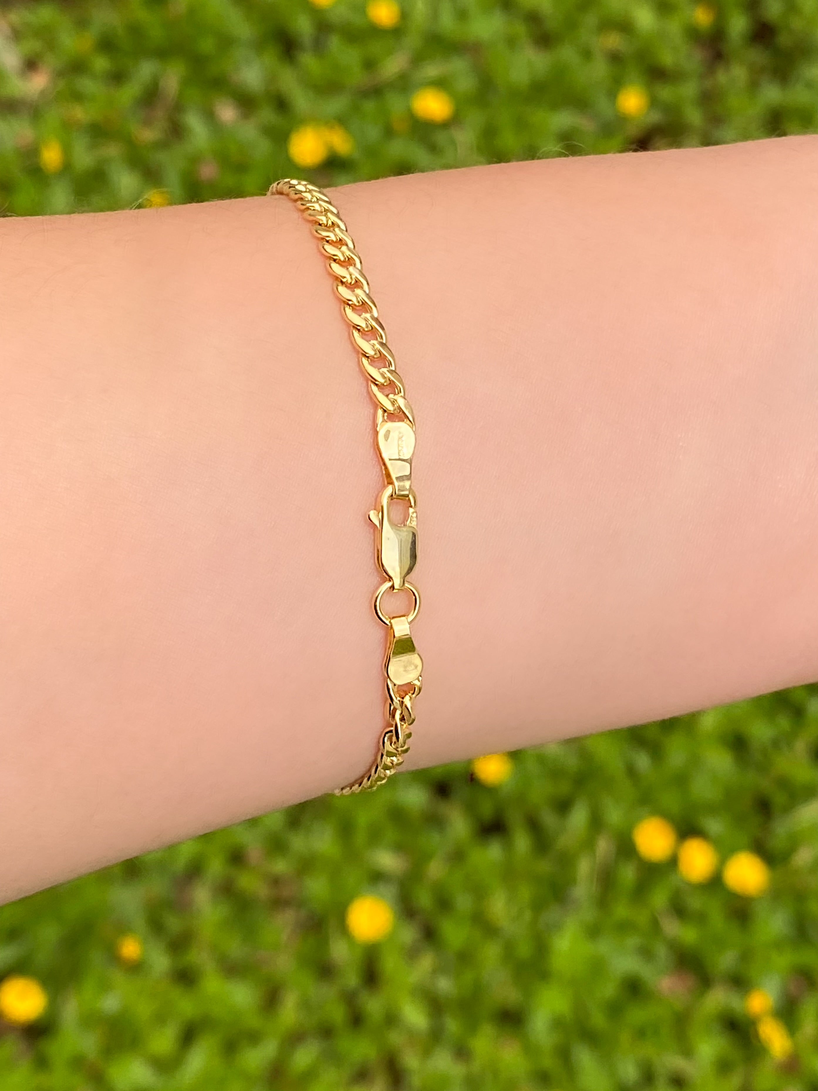 Pulsera Eslabon 3 mm Oro 14k