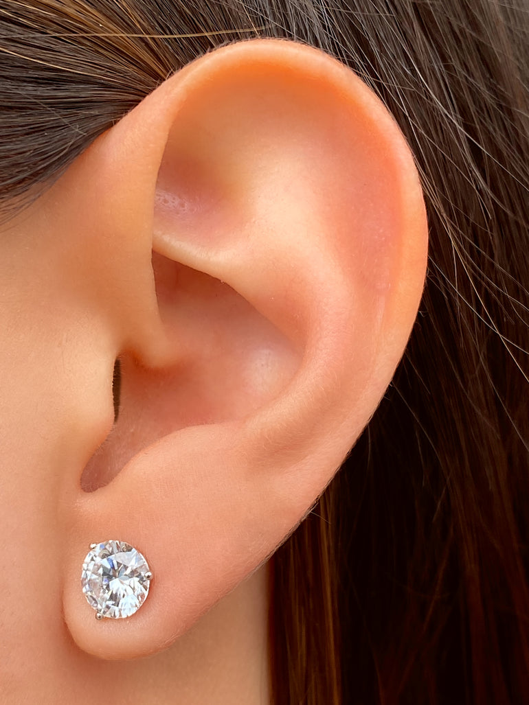 Par Aretes 3.5 Ct Round Diamantes Lab Grown