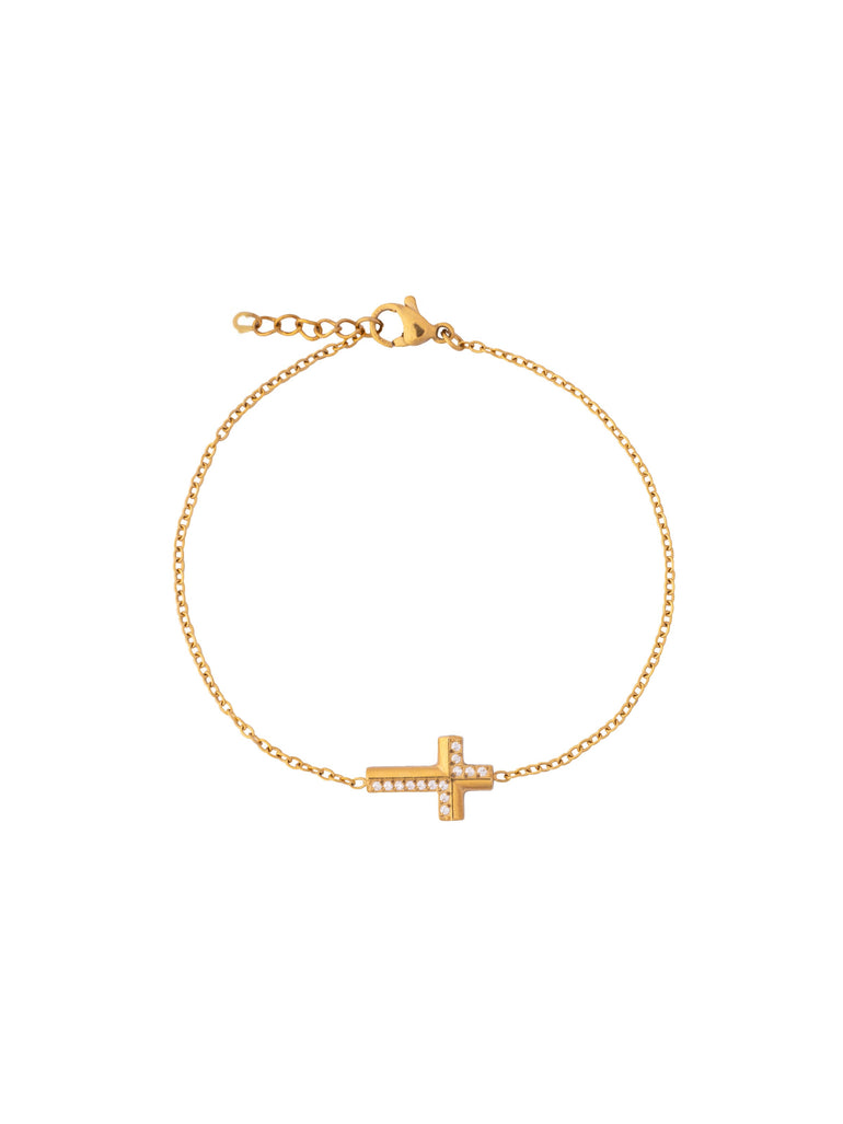 Pulsera Con Cruz Zirconias