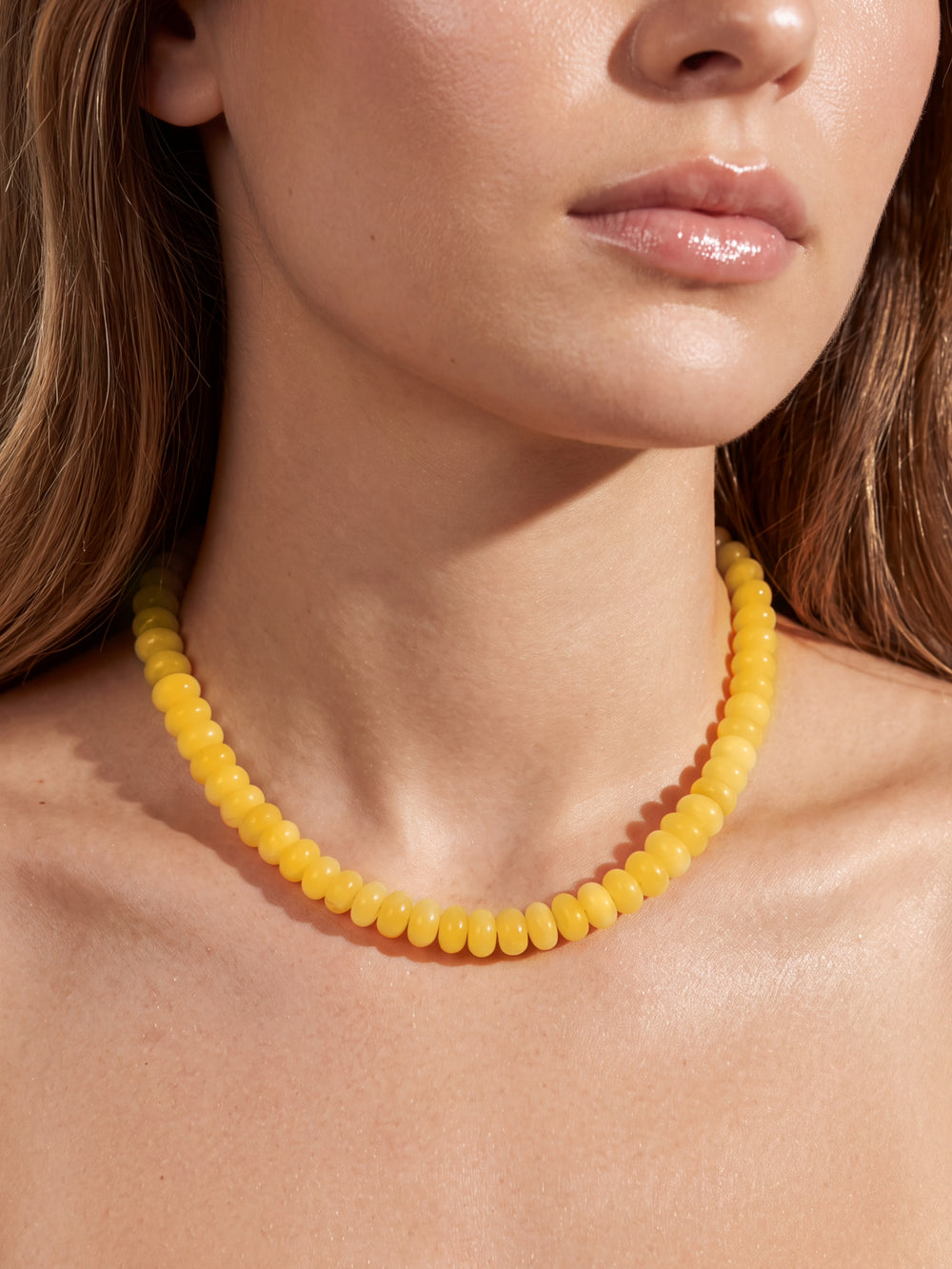 Choker Aros Piedra Natural 8 mm