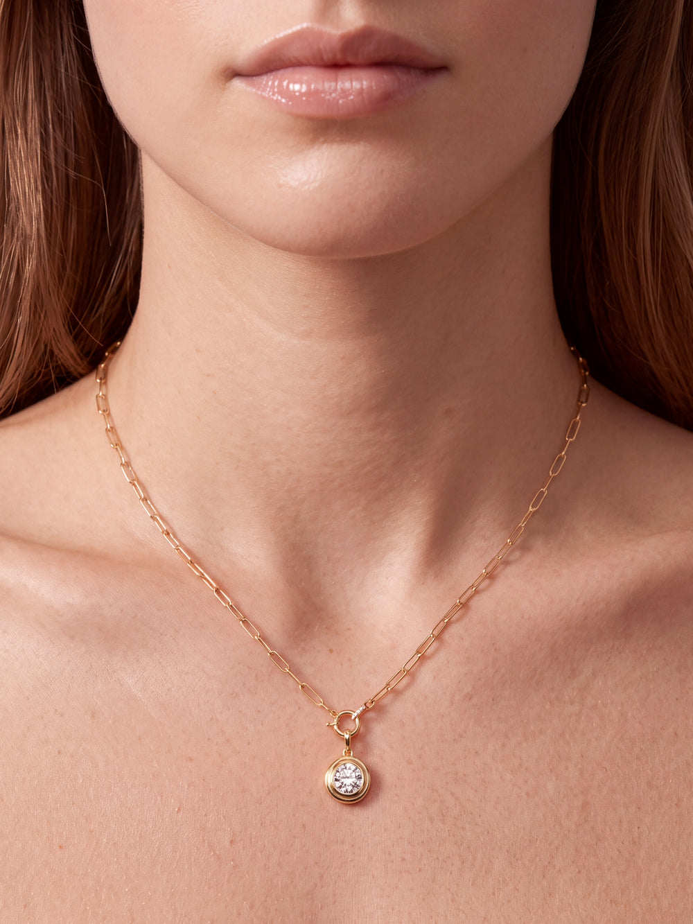 Dije Diamante Lab Grown Corte Round 1 Ct Con Borde