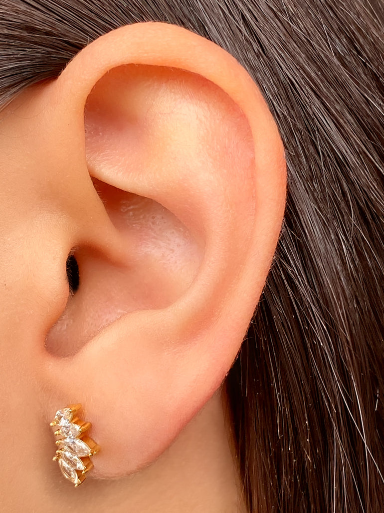 Par Arete Ala Cinco Zirconias