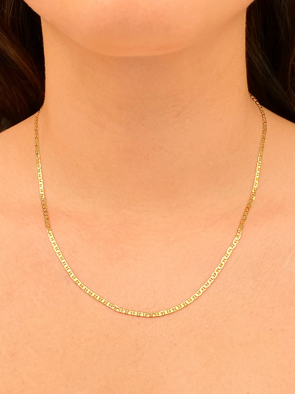 Collar Cadena Tipo Ancla 2.3 mm Oro 14k