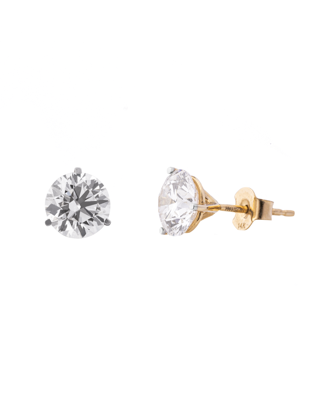 Par Aretes 3.5 Ct Round Diamantes Lab Grown