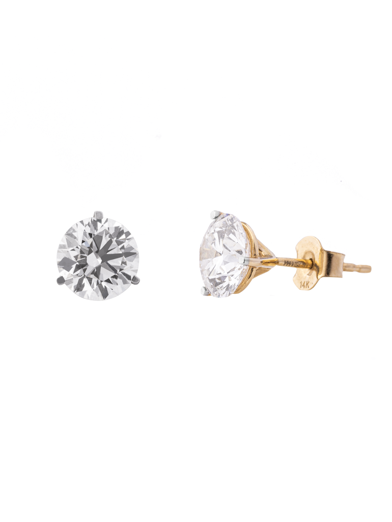 Par Aretes 3.5 Ct Round Diamantes Lab Grown