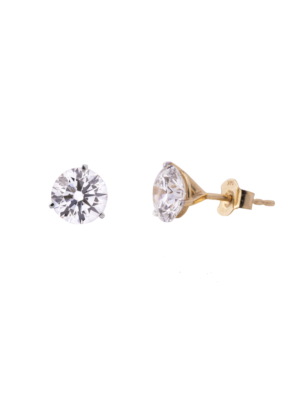 Par Aretes 3 Ct Round Diamantes Lab Grown