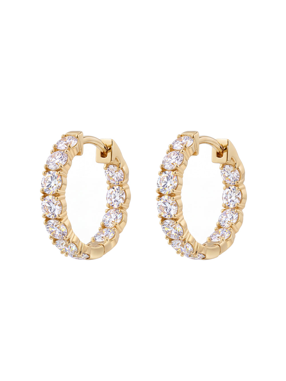 Par Arracada Corte Round 2.1 Ct Diamantes Lab Grown