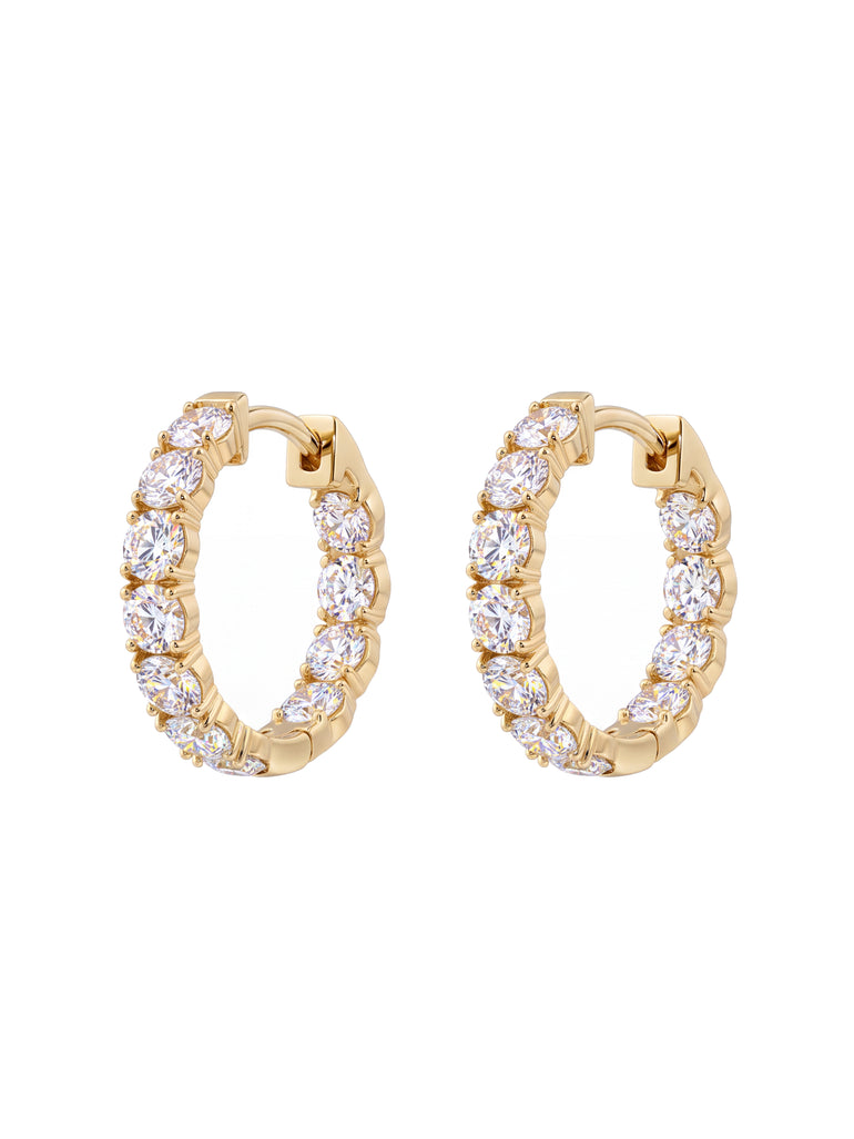 Par Arracada Corte Round 2.1 Ct Diamantes Lab Grown