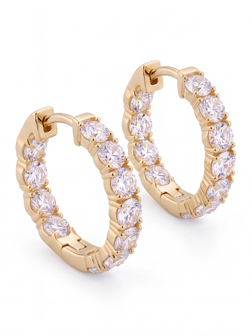 Par Arracada Corte Round 2.1 Ct Diamantes Lab Grown