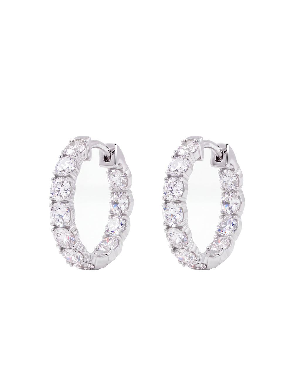 Par Arracada Corte Round 2.1 Ct Diamantes Lab Grown