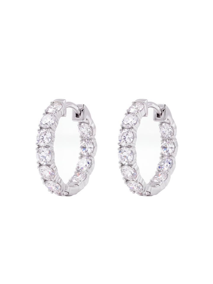 Par Arracada Corte Round 2.1 Ct Diamantes Lab Grown