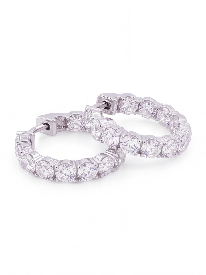 Par Arracada Corte Round 2.1 Ct Diamantes Lab Grown