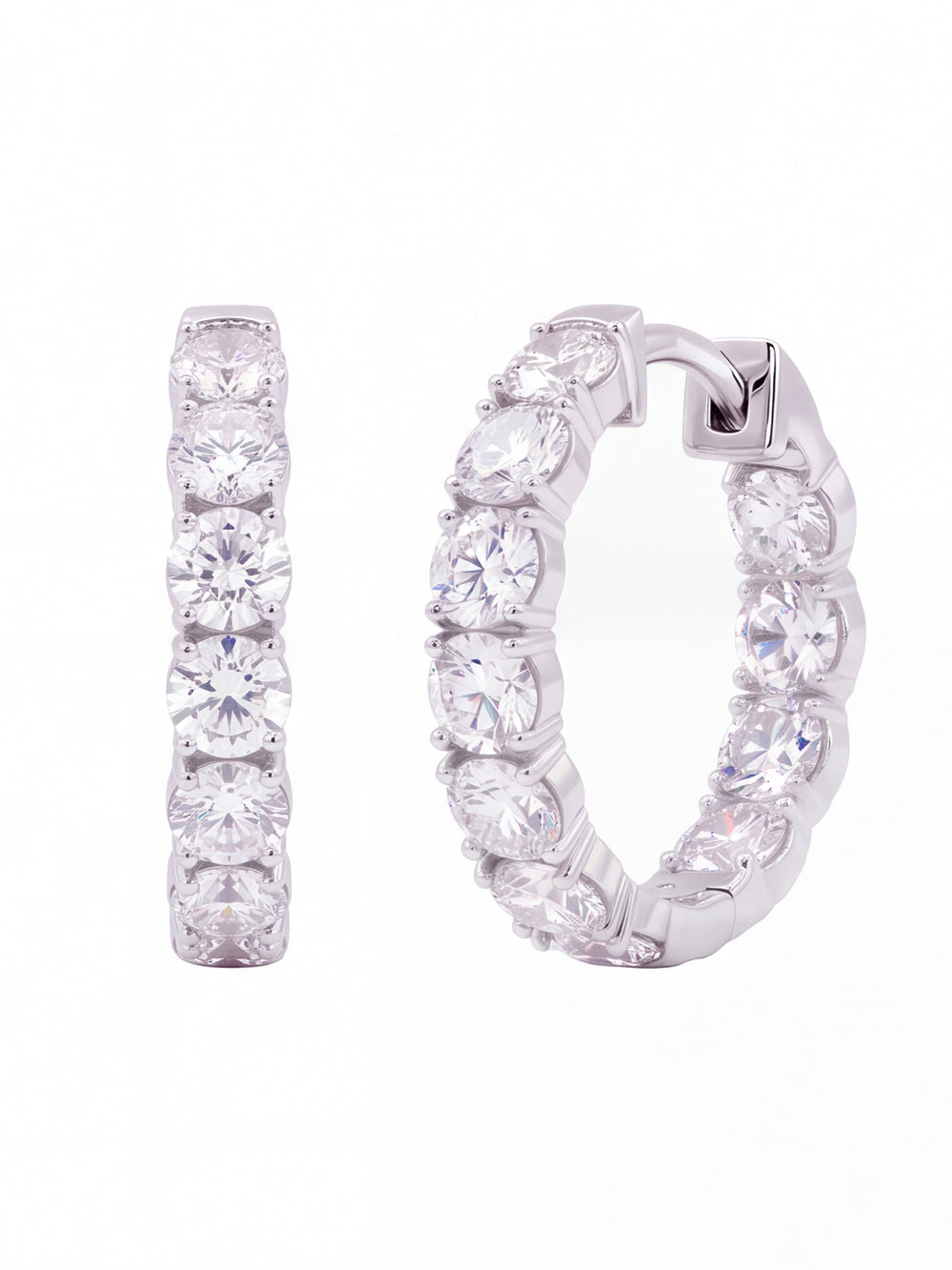 Par Arracada Corte Round 2.1 Ct Diamantes Lab Grown