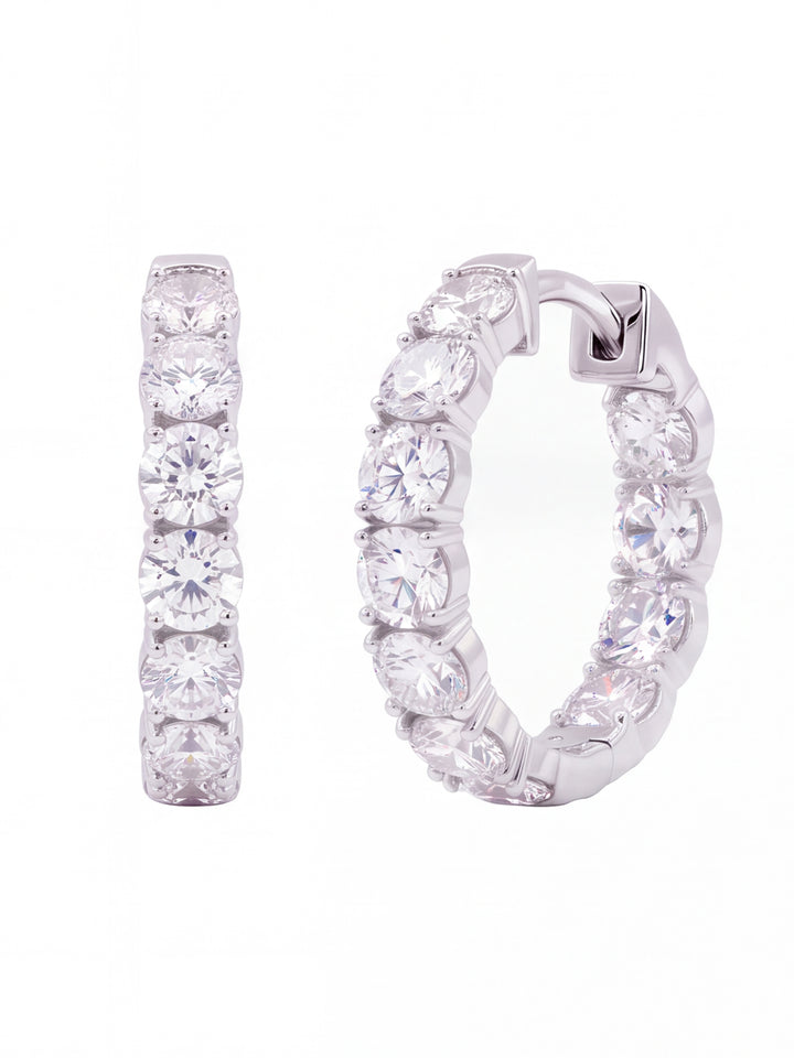 Par Arracada Corte Round 2.1 Ct Diamantes Lab Grown