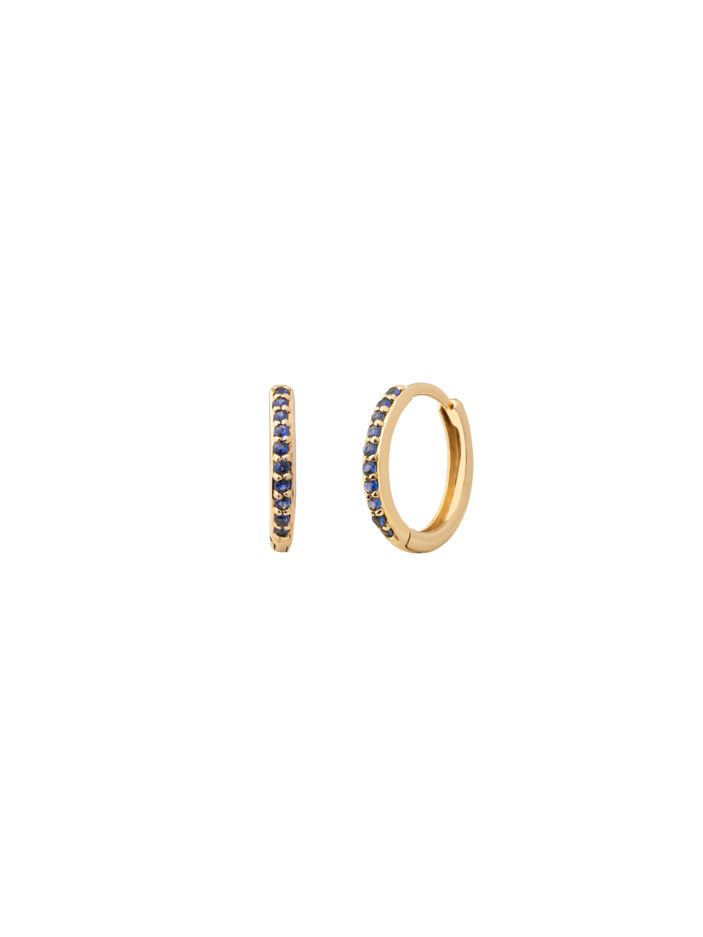 Par Arracada Corte Round 0.095 Ct Zafiro Natural