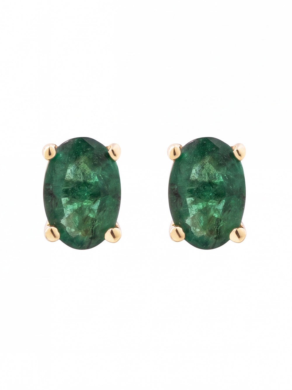 Par Arete Corte Oval Esmeralda 0.88 Ct Natural