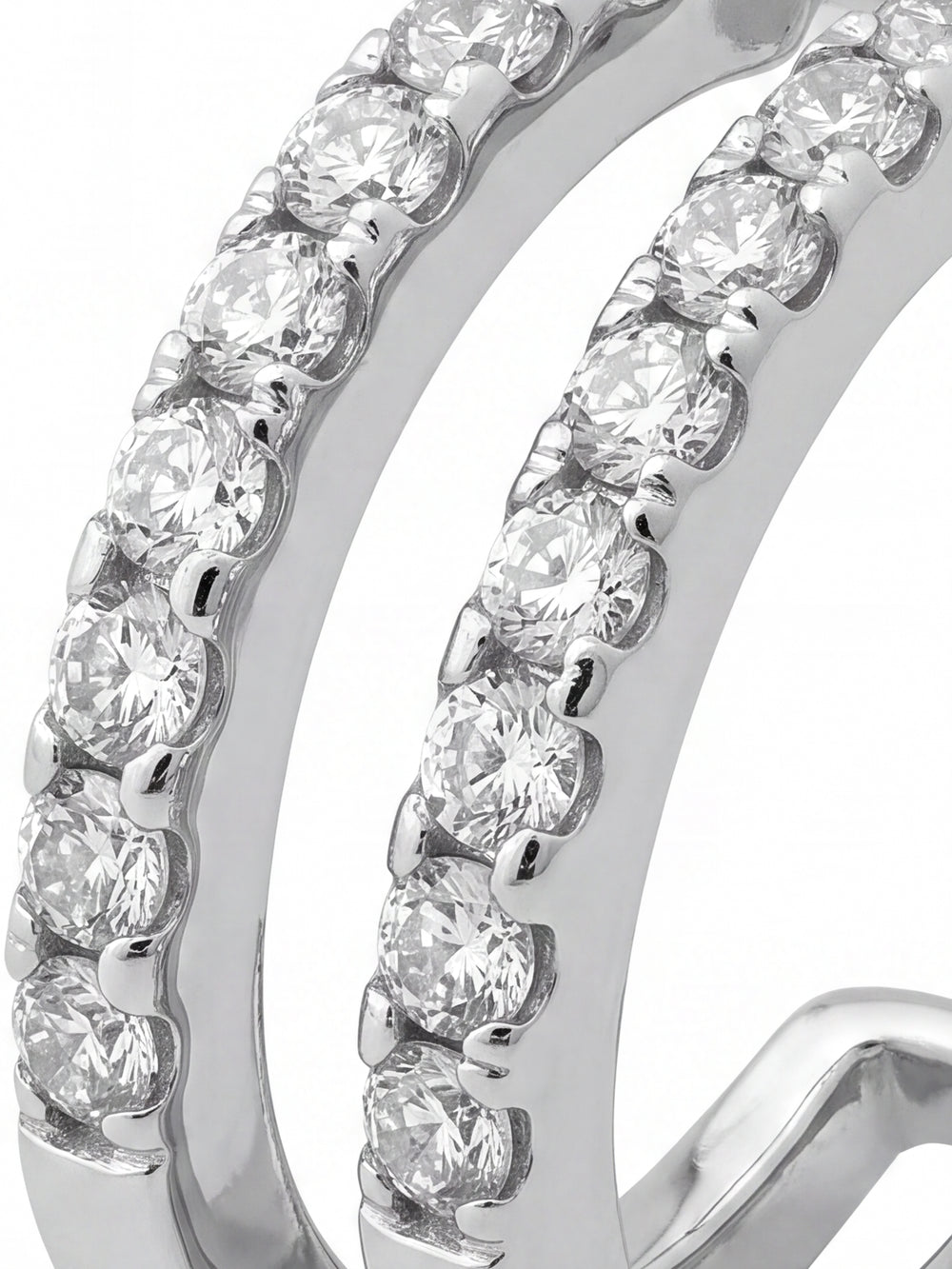 Par Semi Arracada Doble Corte Round 0.21 Ct Diamante Natural