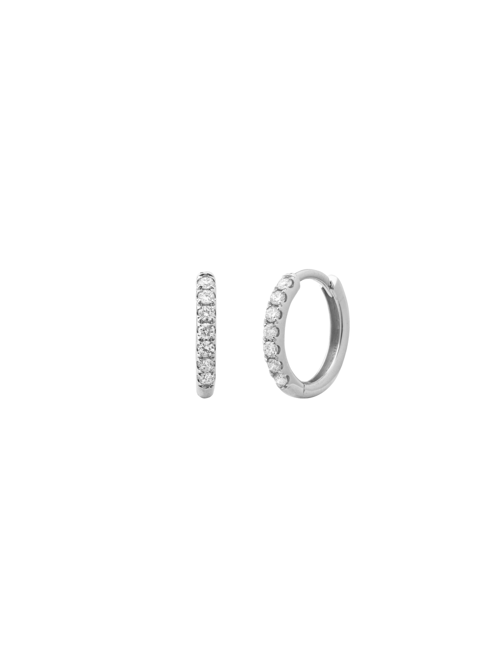 Par Arracada Corte Round 0.12 Ct Diamante Natural
