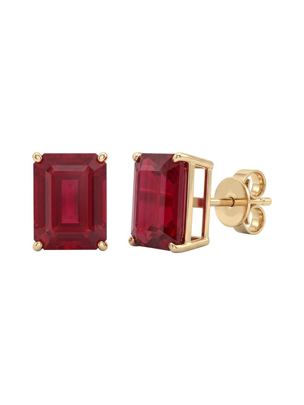 Par Arete Rubí Corte Esmeralda 6.8 Ct
