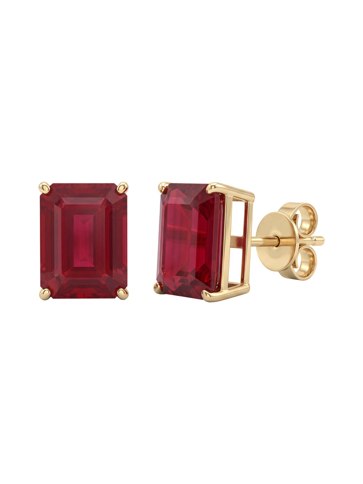 Par Arete Rubí Corte Esmeralda 6.8 Ct