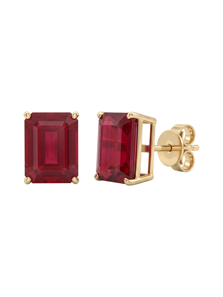 Par Arete Rubí Corte Esmeralda 6.8 Ct