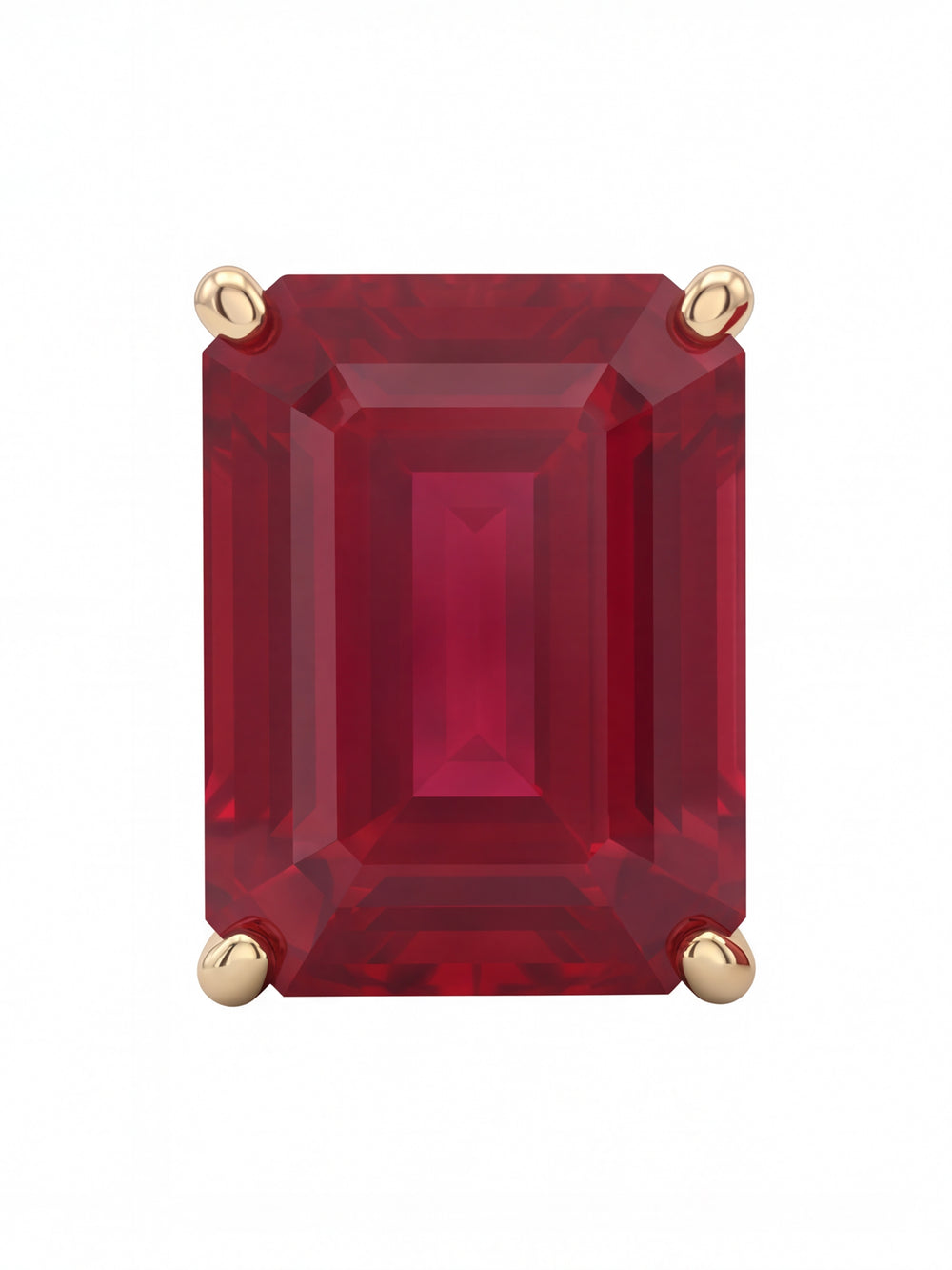 Par Arete Rubí Corte Esmeralda 6.8 Ct