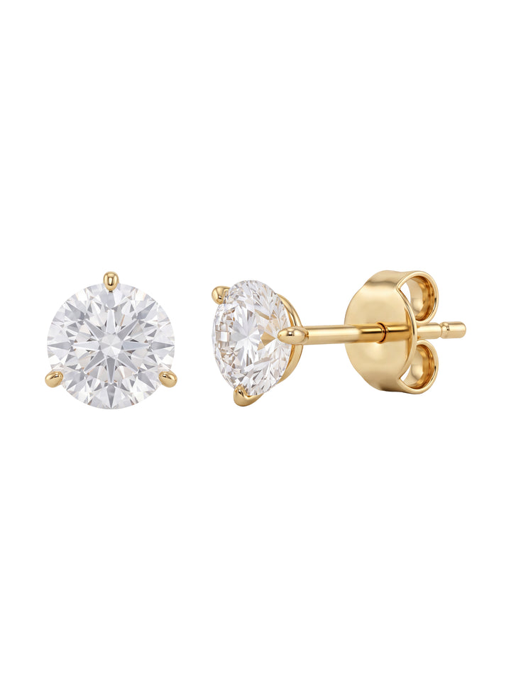 Par Arete Diamantes Lab-Grown Solitario Corte Redondo 0.5 Ct