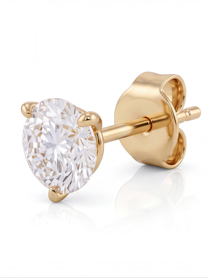 Par Arete Diamantes Lab-Grown Solitario Corte Redondo 0.5 Ct