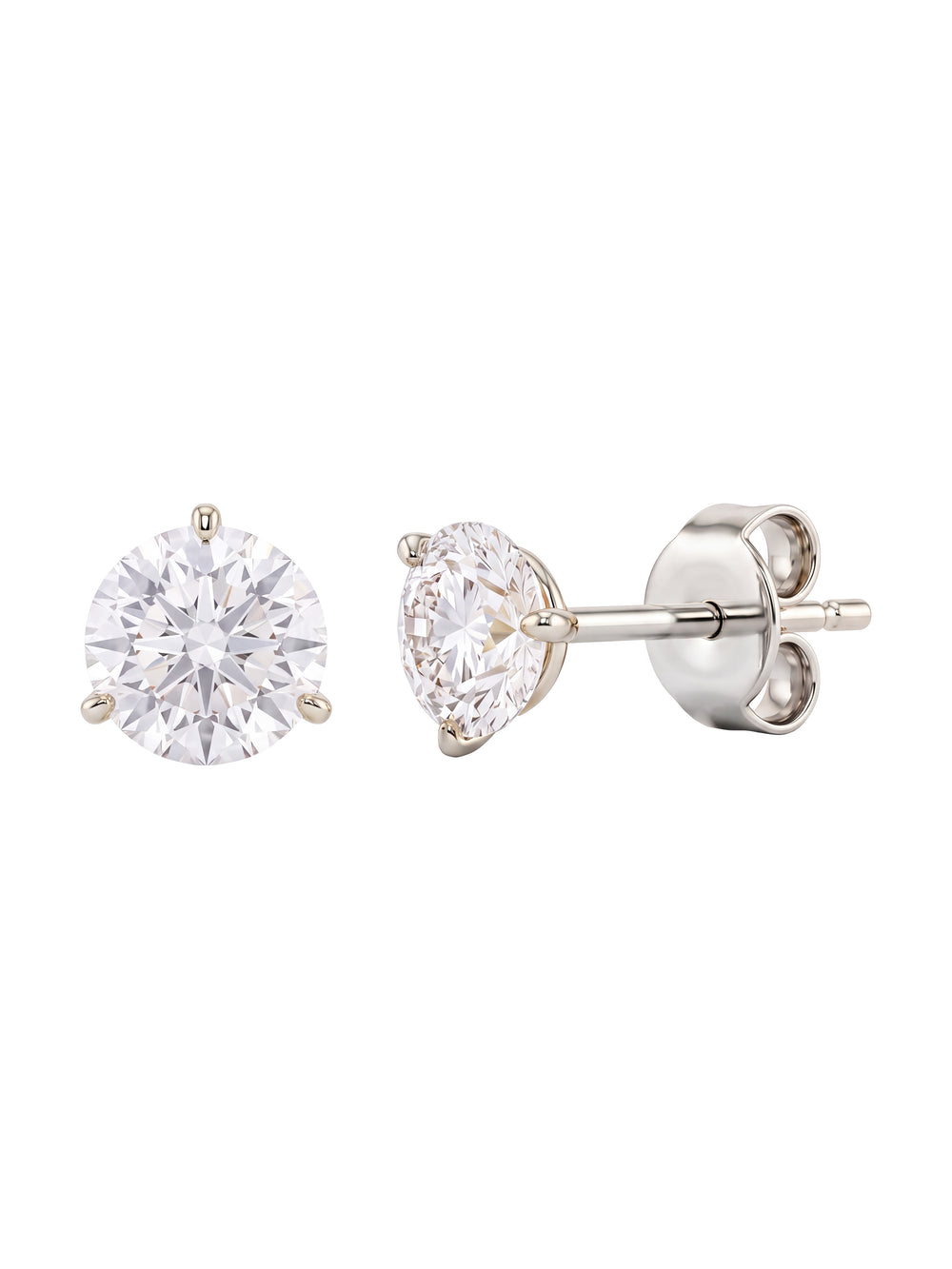 Par Arete Diamantes Lab-Grown Solitario Corte Redondo 0.5 Ct
