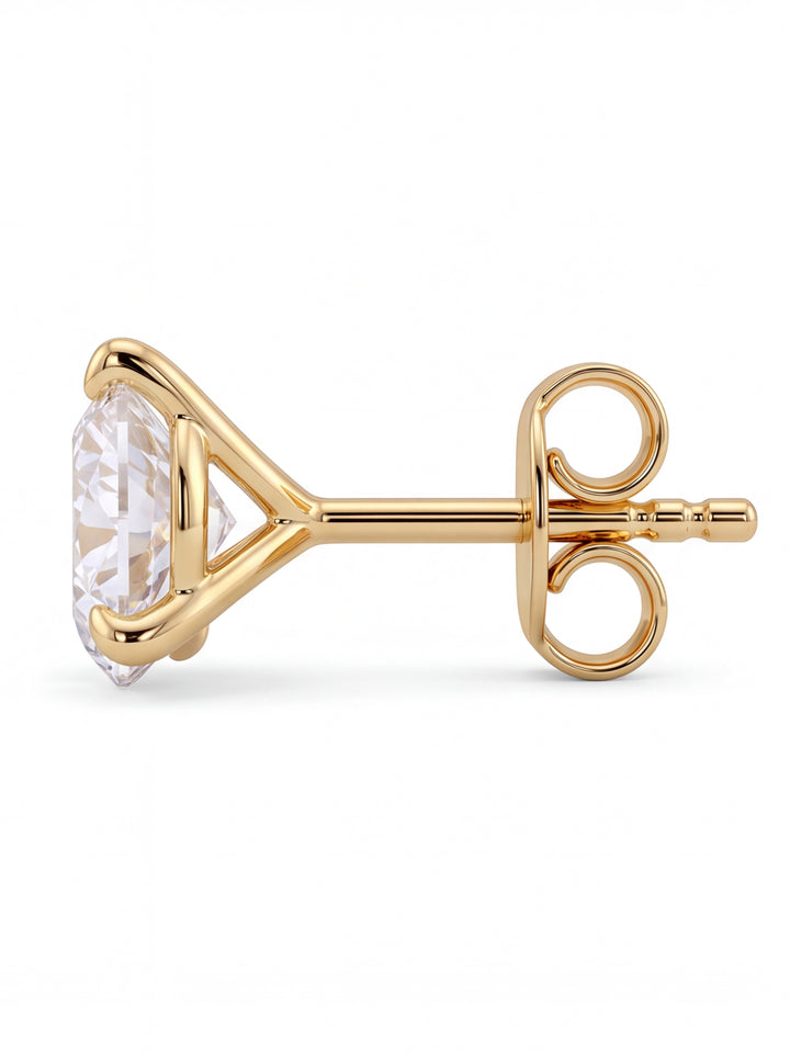 Par Arete Diamantes Lab-Grown Solitario Corte Redondo 1 Ct