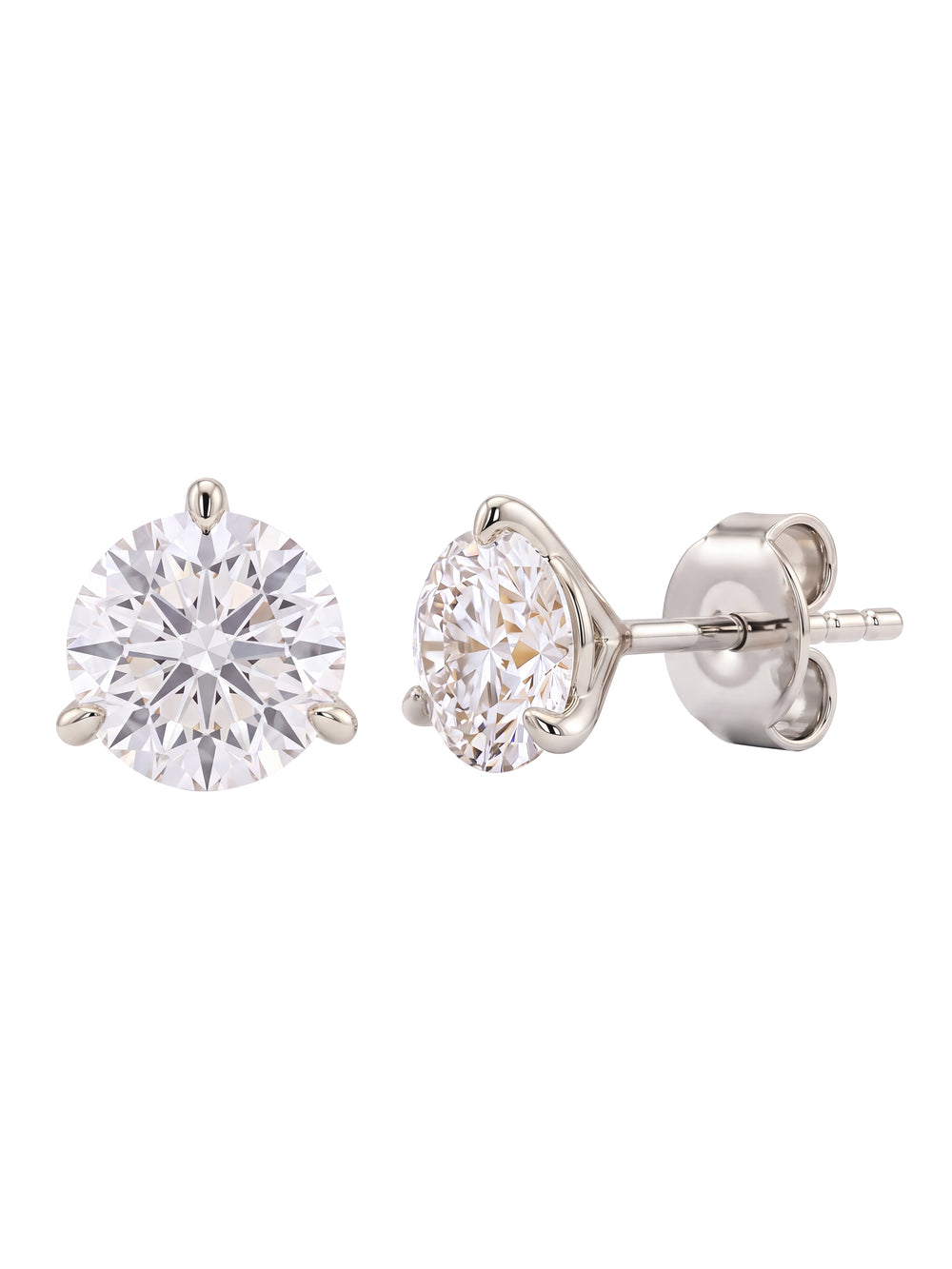 Par Arete Diamantes Lab-Grown Solitario Corte Redondo 1.5 Ct