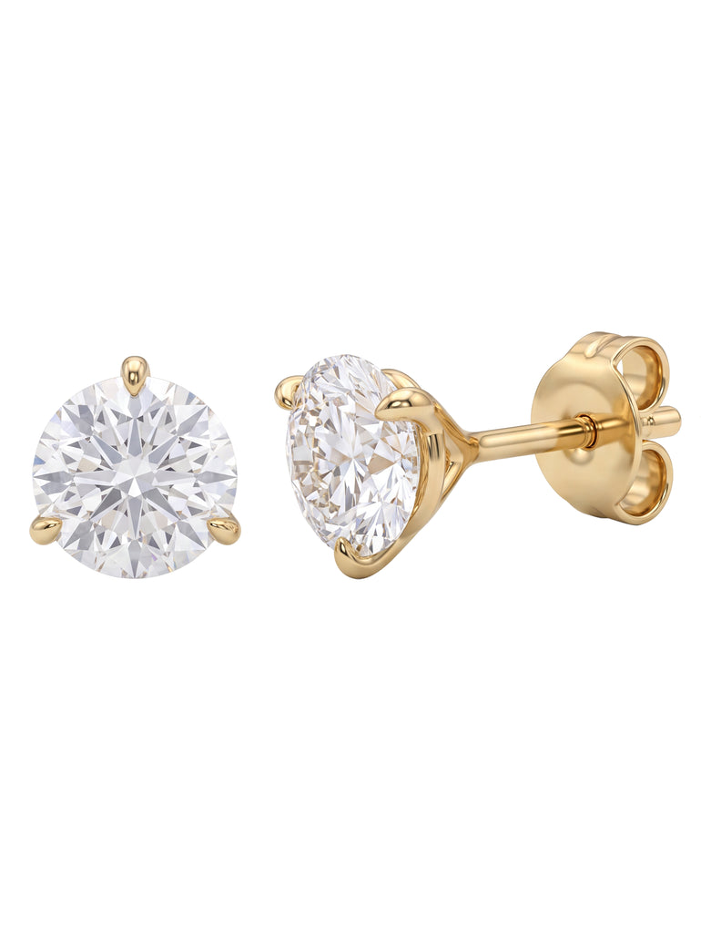 Par Arete Diamantes Lab-Grown Solitario Corte Redondo 1.5 Ct