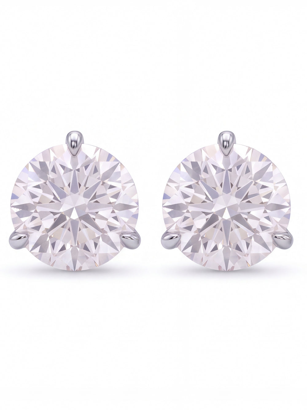 Par Arete Diamantes Lab-Grown Solitario Corte Redondo 2 Ct