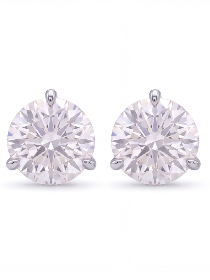 Par Arete Diamantes Lab-Grown Solitario Corte Redondo 2 Ct