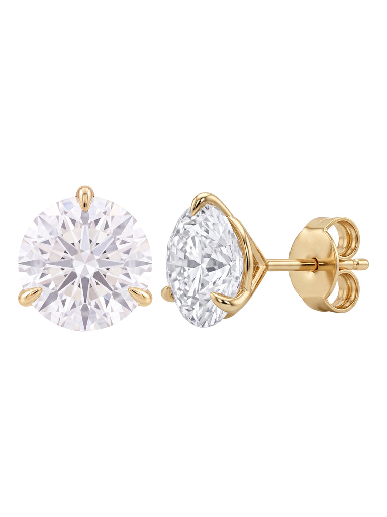 Par Arete Diamantes Lab-Grown Solitario Corte Redondo 4 Ct