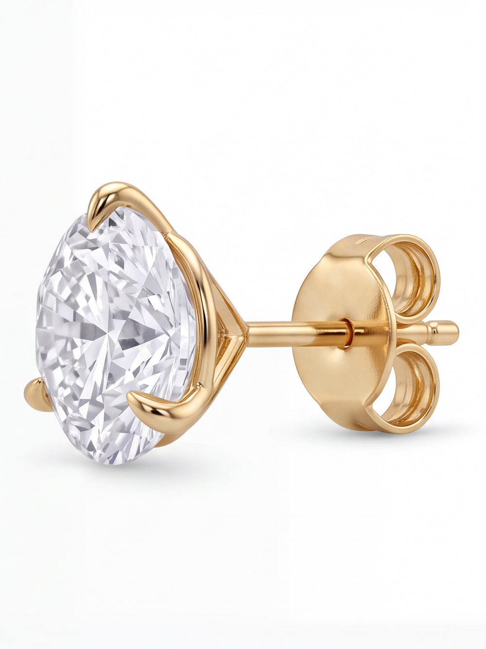 Par Arete Diamantes Lab-Grown Solitario Corte Redondo 4 Ct
