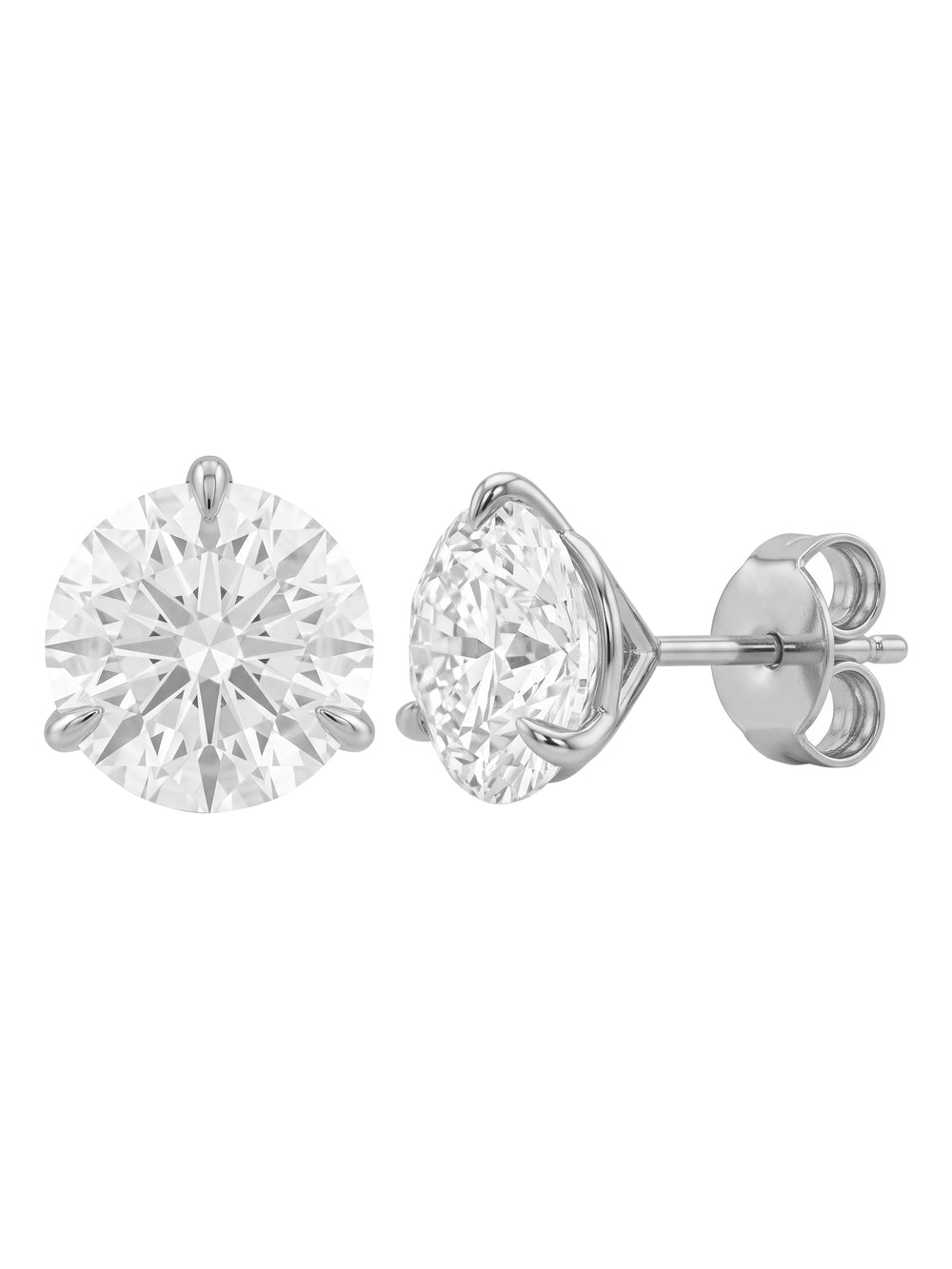 Par Arete Diamantes Lab-Grown Solitario Corte Redondo 4 Ct