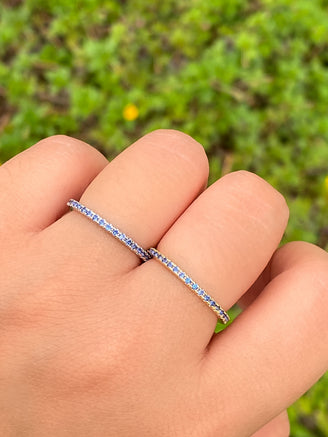 Anillo Churumbela Zirconias Azul