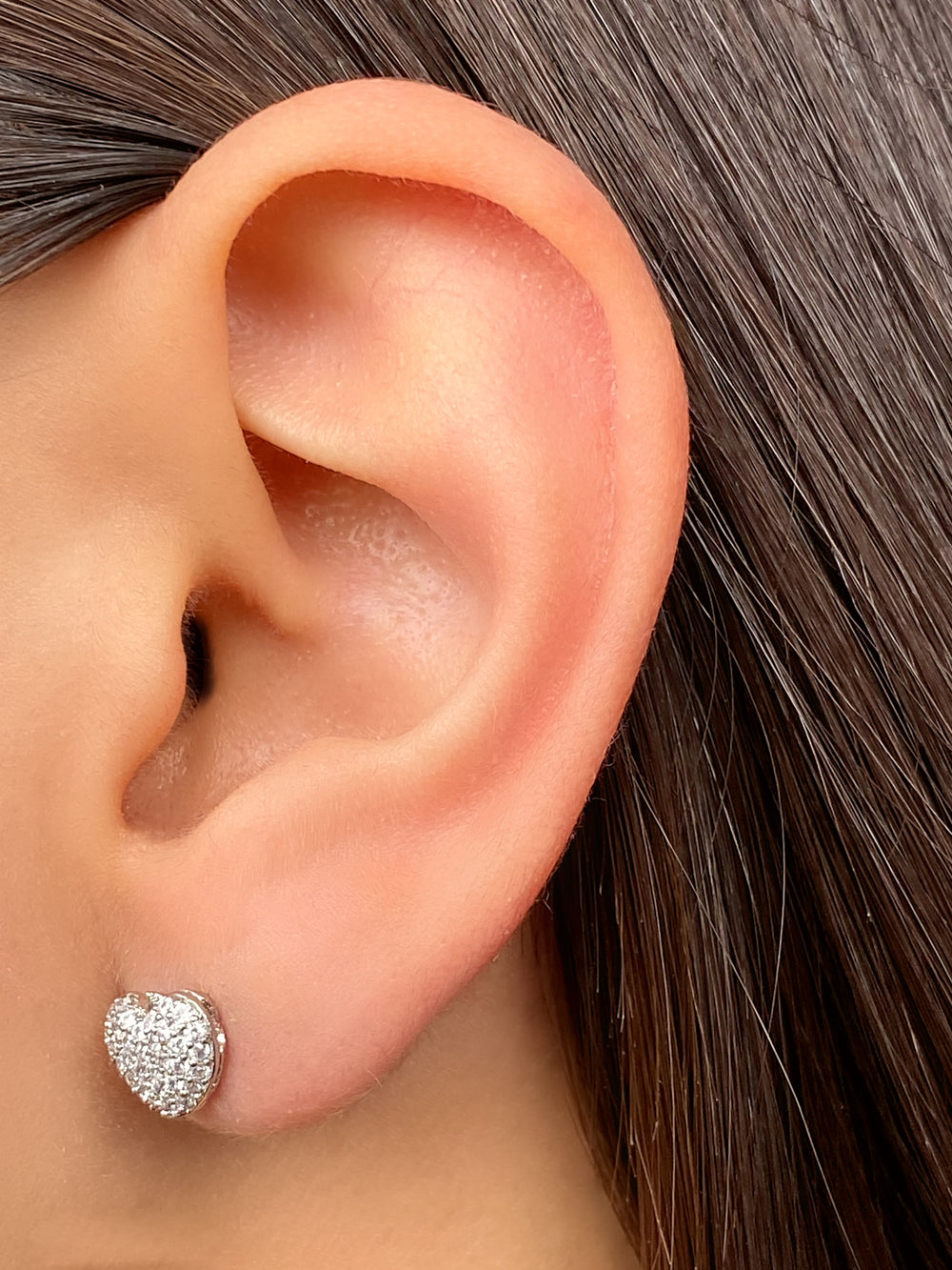Par Arete Mini Corazon Zirconias