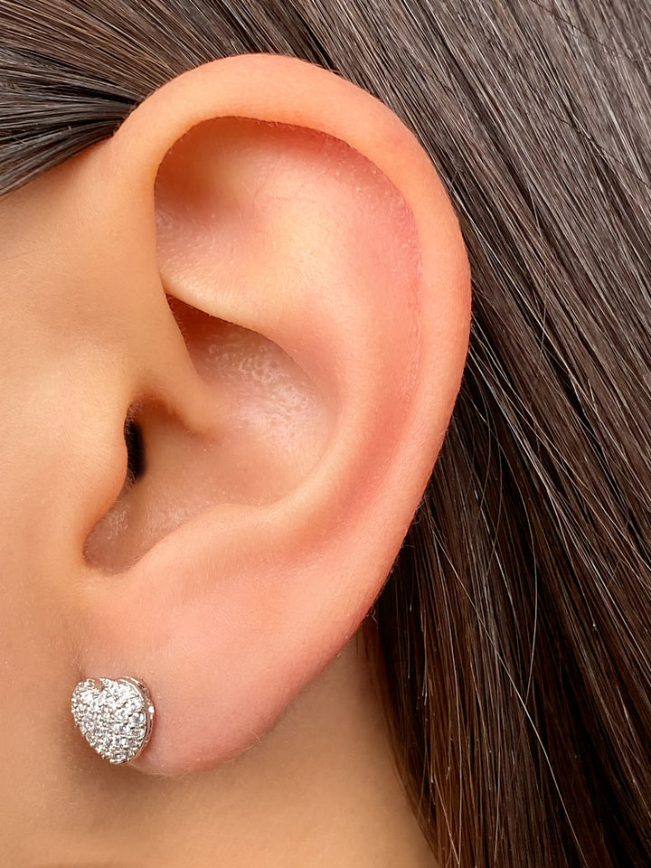 Par Arete Mini Corazon Zirconias