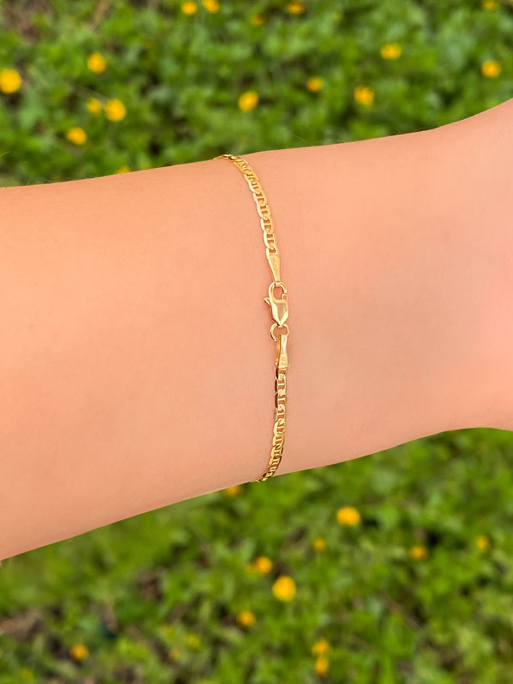 Pulsera Eslabon Tipo Ancla 2.3 mm Oro 10k