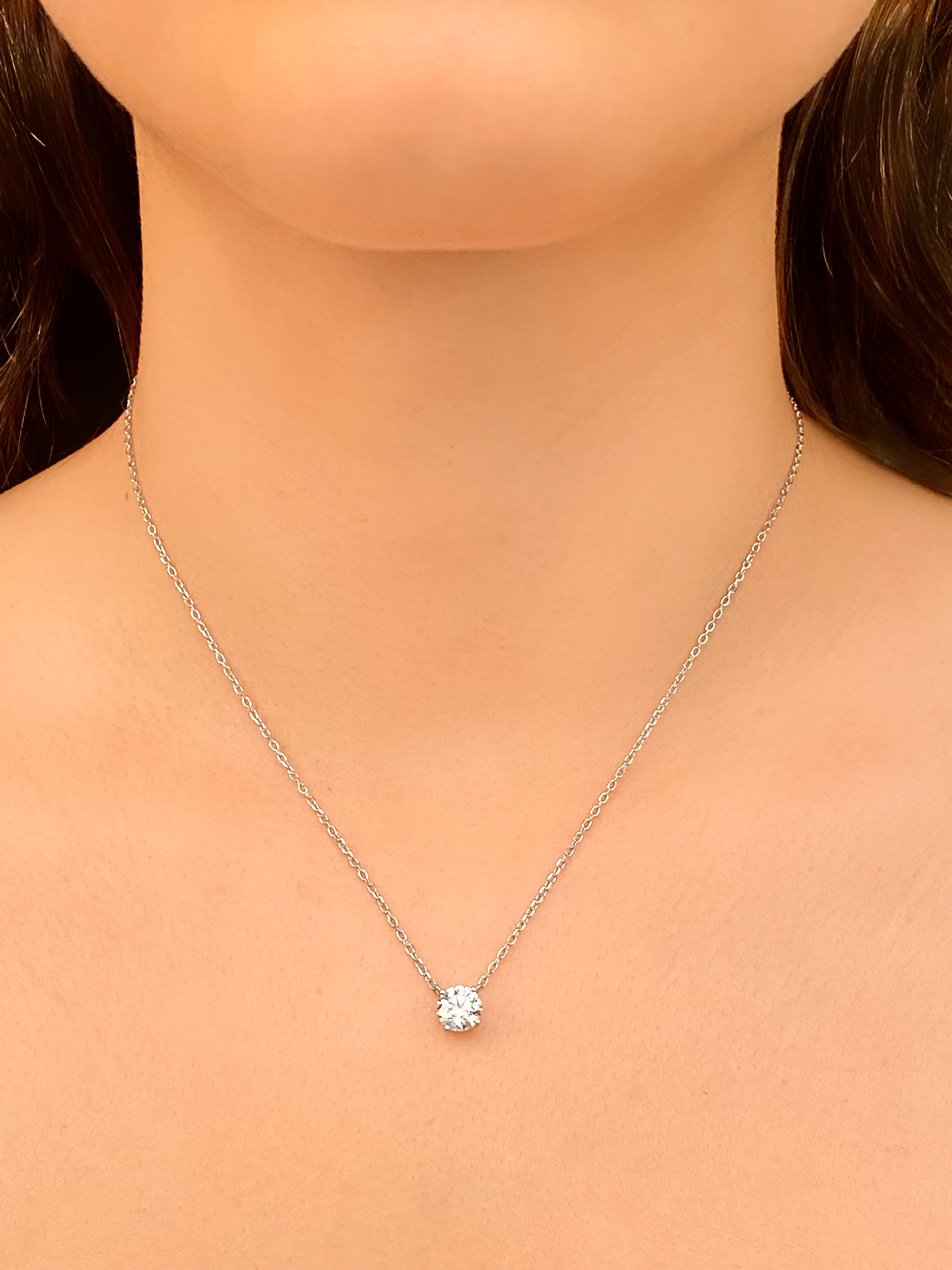 Collar Con Diamante Solitario 1 ct LORENZA