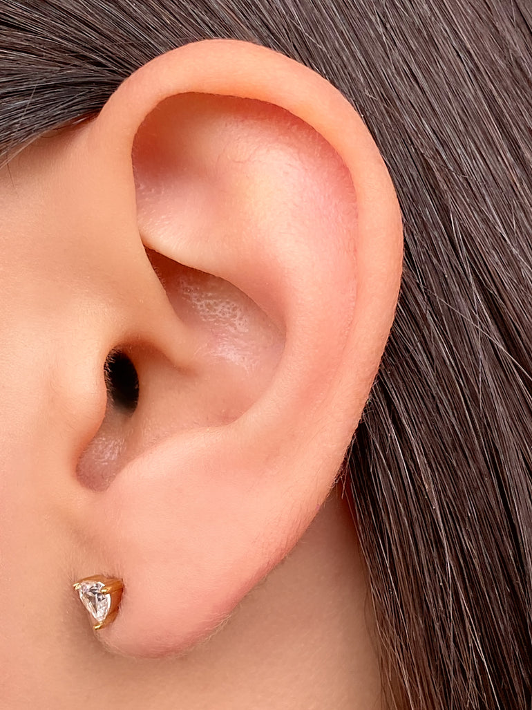 Par Arete Mini Corazon Zirconia