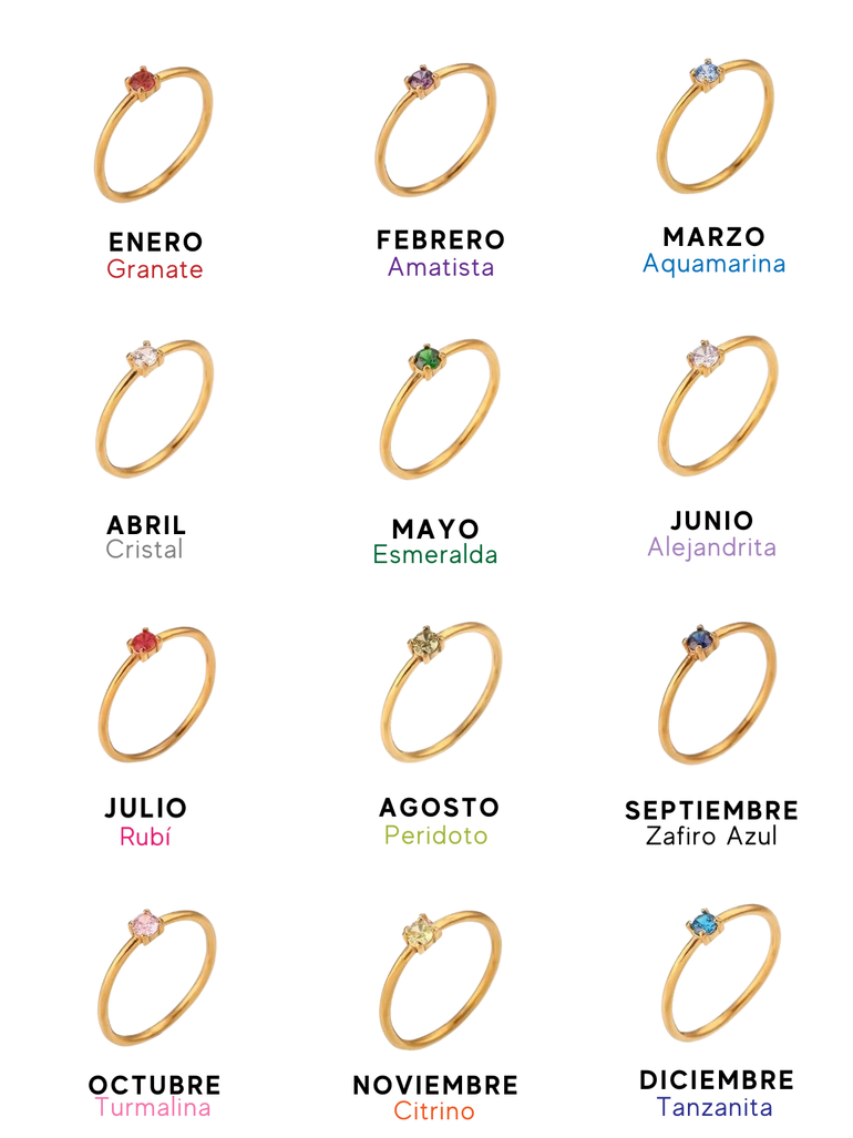 Anillo Zirconia Birthstone