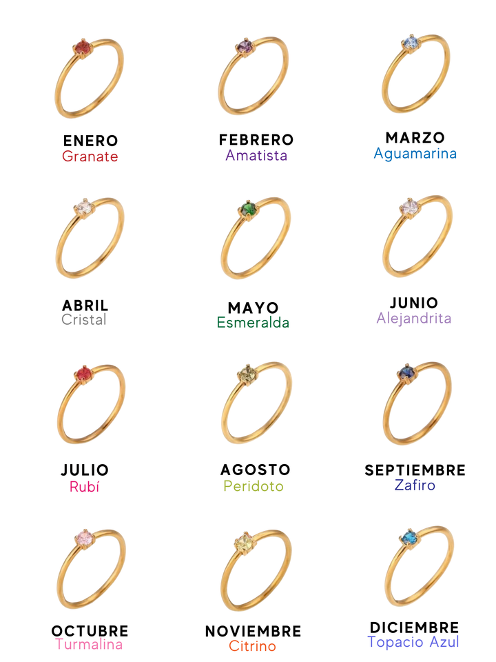 Anillo Zirconia Birthstone