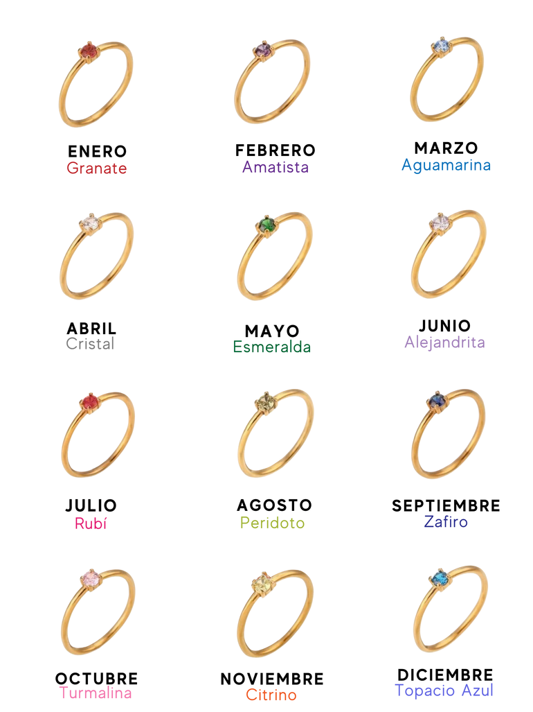 Anillo Zirconia Birthstone